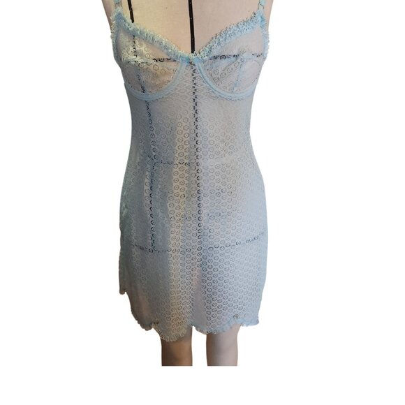 Vintage Light Green-blue lace slip - Picture 6 of 8